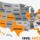 Illustration for article titled Map: Six Decades of the Most Popular Names for Boys, State-by-State
